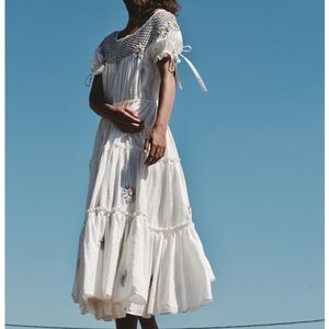 Innika Choo Daisy Smock Collar Maxi Dress Embroidered